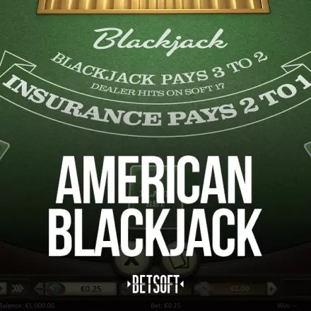 American Blackjack logo – Table Games by Betsoft Gaming at rewards-casino