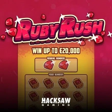 Ruby Rush logo by Hacksaw Gaming rewards-casino